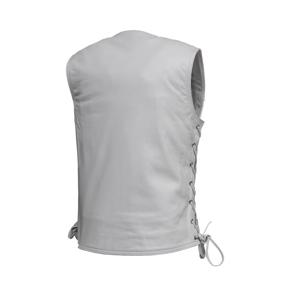 Beryl - Women's Motorcycle Leather Vest - White