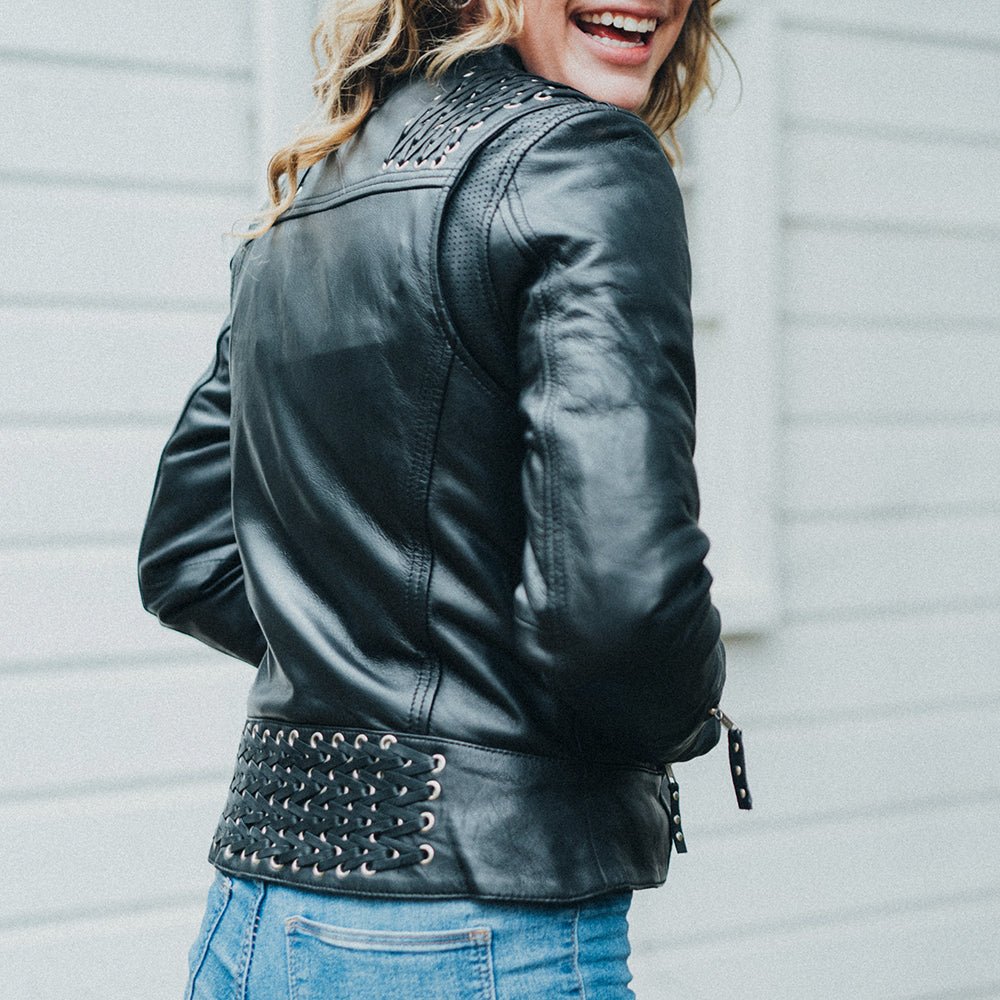 Black Widow - Women's Motorcycle Leather Jacket