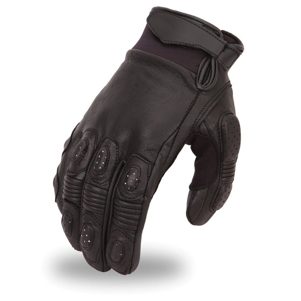 Blitz Men's Leather Motorcycle Gloves