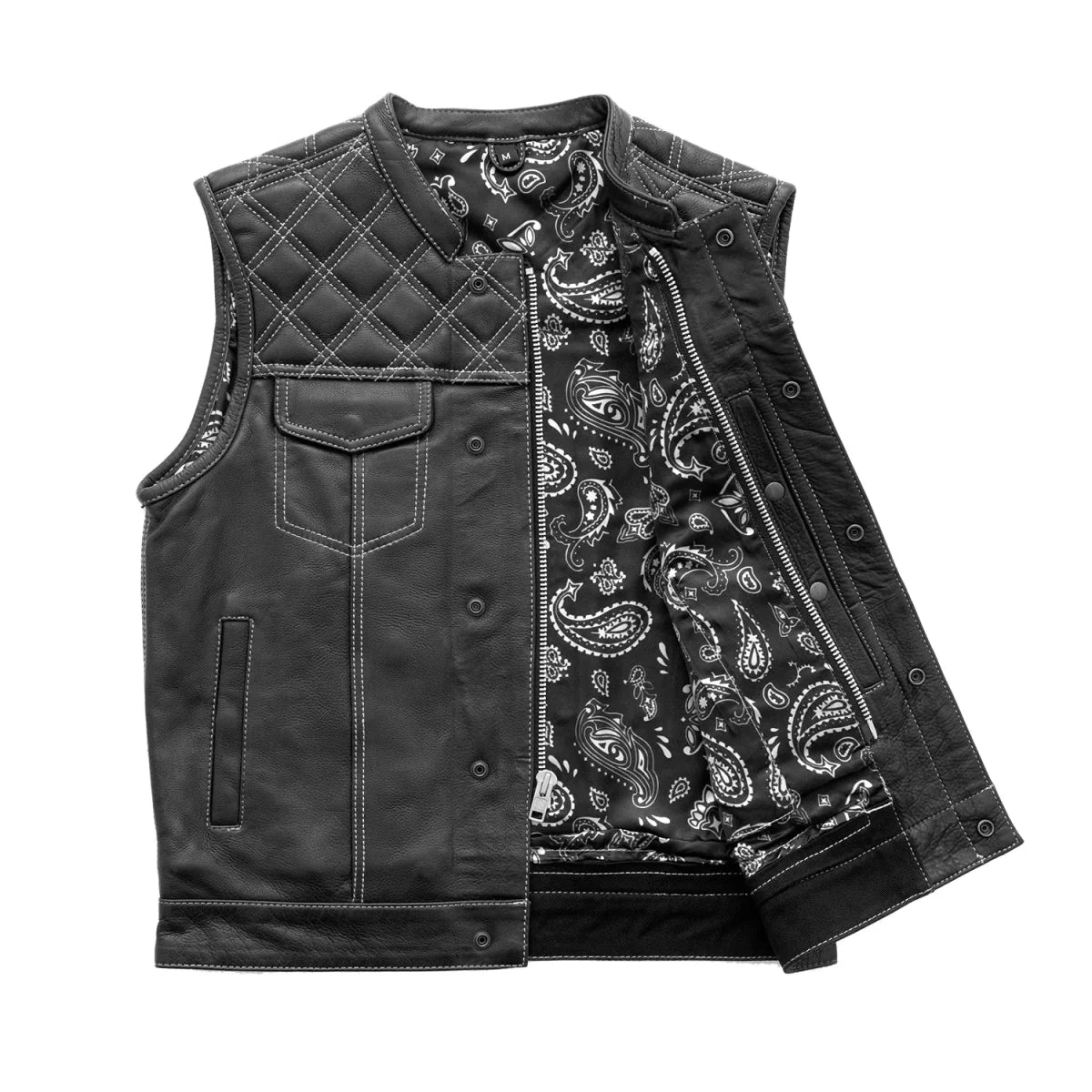 Downside Men's Motorcycle Leather Vest