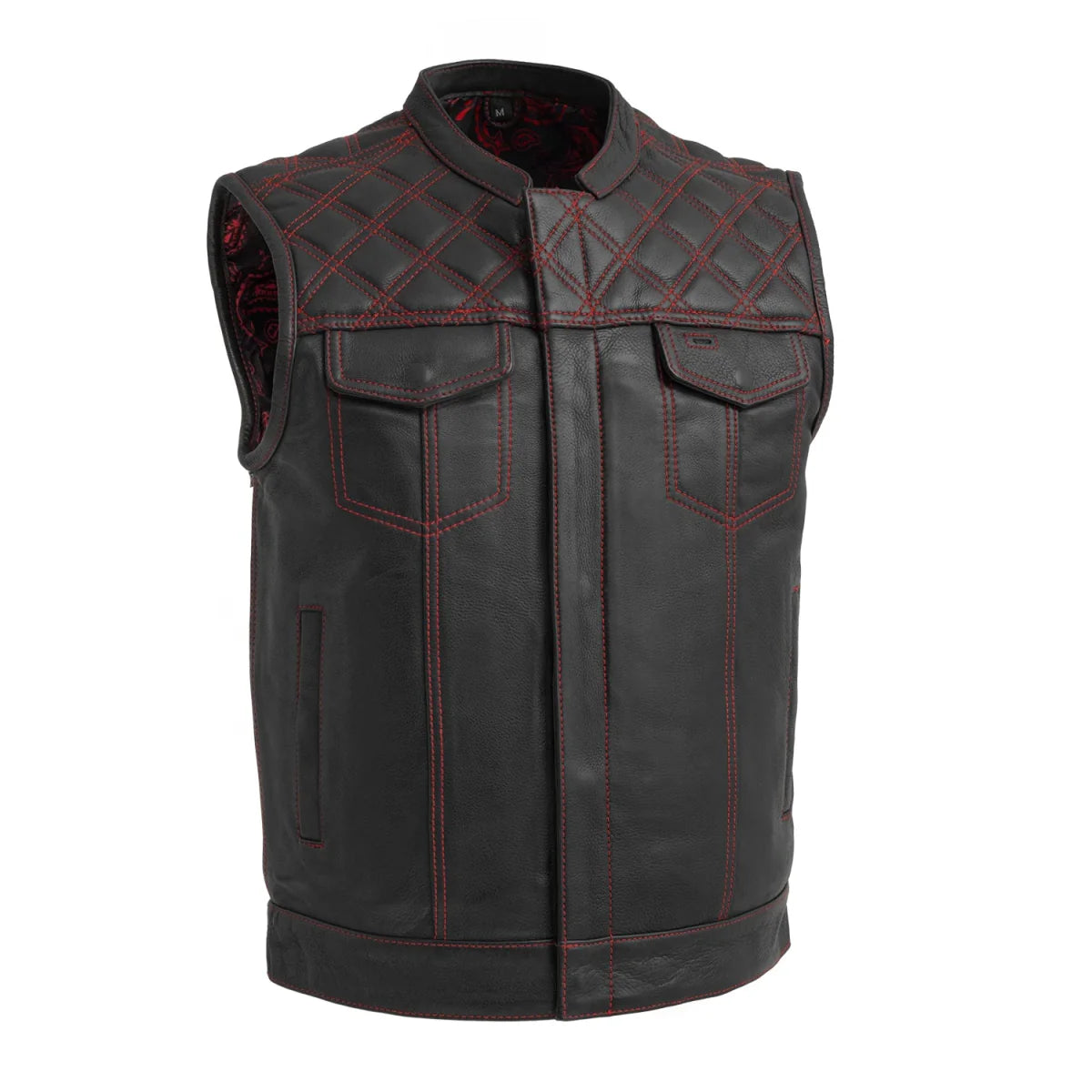 Downside Men's Motorcycle Leather Vest