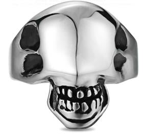 R171 Stainless Steel Alien Face Biker Ring