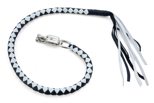 GBW204 Leather Biker Whip-White/Black