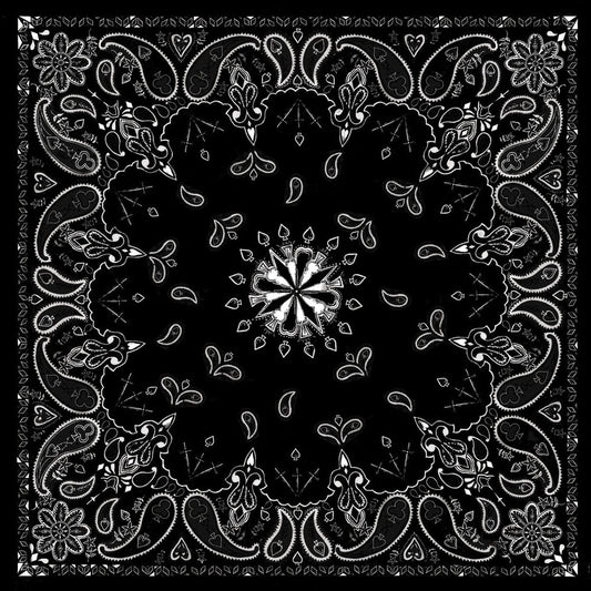 B001- Bandanna Black Paisley