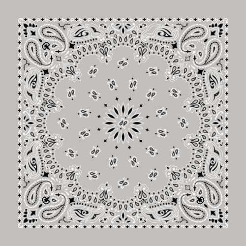 BD2502 Bandana Paisley Silver