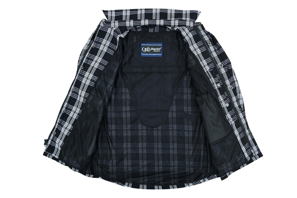 Checkered Champ Men's Black and White Armored Flannel Shirt